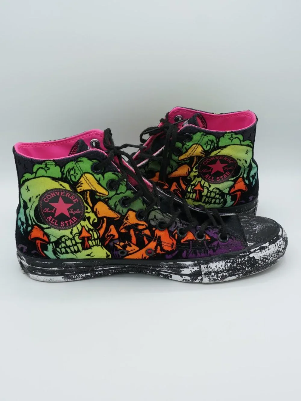 Converse Chuck Taylor All Star Pro High Top Rainbow Skull Sneakers Men's Size 8